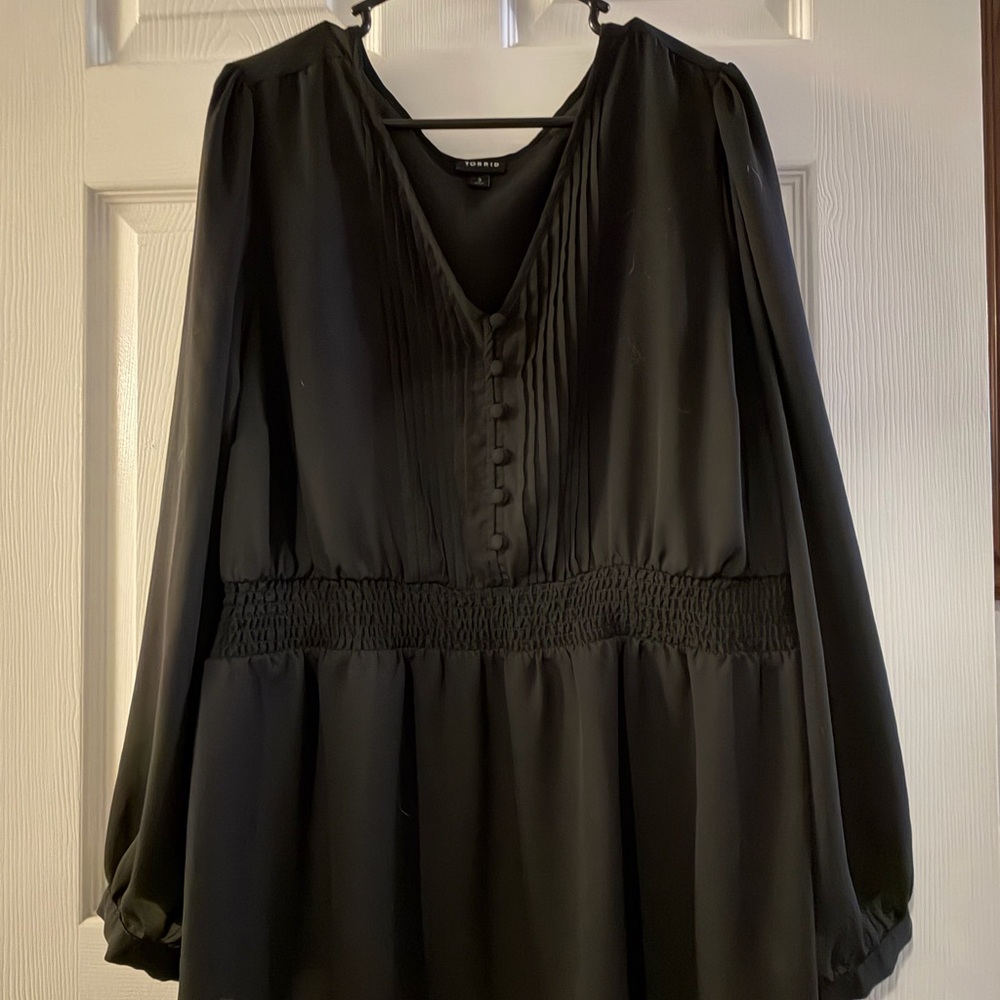 Torrid Black V-Neck Blouse